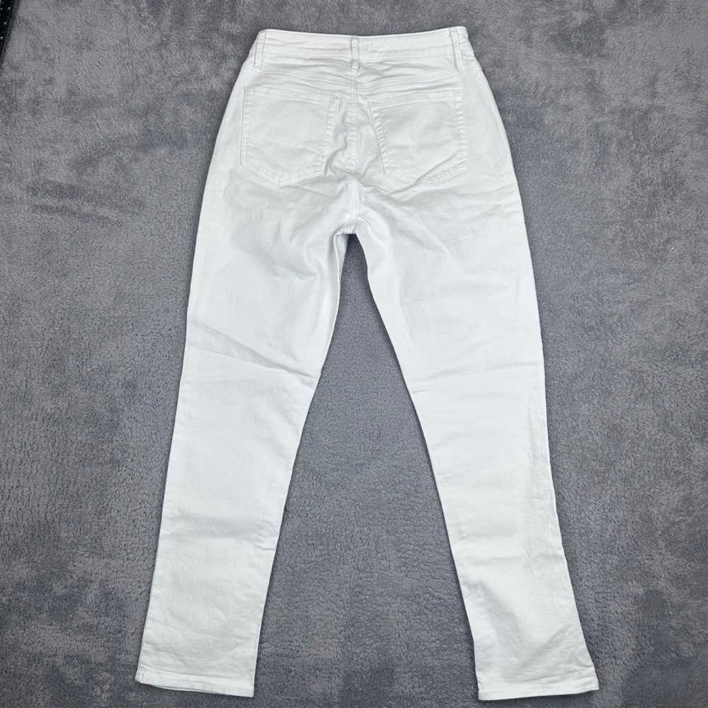 LOFT The Girlfriend Jeans‎ Womens 2 White Cotton Blend Straight Leg Mid Rise - Picture 8 of 8